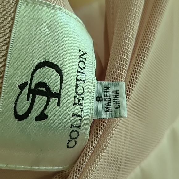 Dusty rose poly spandex  creates a lovely designer dress. I wish it fit me! - Picture 6 of 12